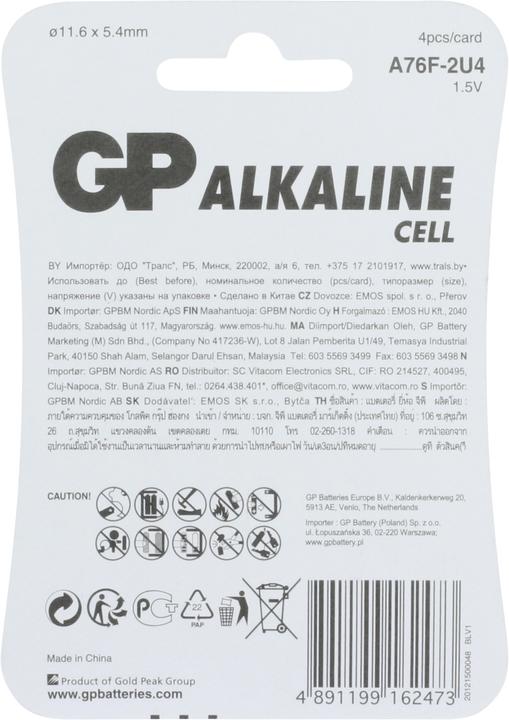 Produktbild GP Batteries Alkaline LR44 (4 Stk., LR44, 105 mAh)