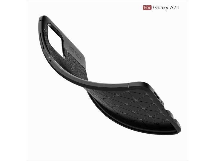 Actual product image Screenguard Samsung Galaxy A71 Case Leather Design TPU Cover (Samsung Galaxy A71)