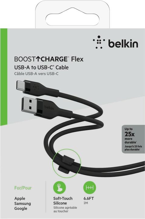 Productafbeelding Belkin USB oplaadkabel Boost Charge Flex USB A - USB C 2 m (2 m, USB 2.0)