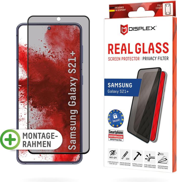 Produktbild Displex Real Glass, Privacy Full Cover Panzerglas (1 Stück, Samsung Galaxy S21+)