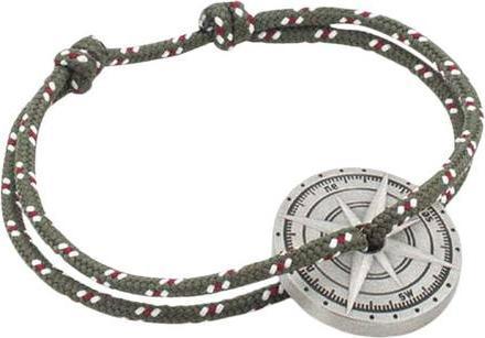 Produktbild Le vent à la française Armband Argent Vieilli - Khakigrün, weiss & rot