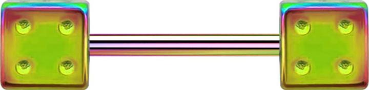 Actual product image Star Piercing Micro Barbell coloured with cube (Surgical steel 316L, without brass)