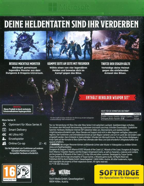 Actual product image Wizards of the Coast Dungeons & Dragons: Dark Alliance - Day One Edition (Xbox Series X, Xbox One X, DE)