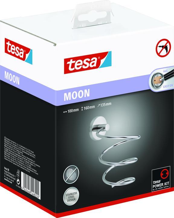 Actual product image tesa MOON hairdryer holder incl. adhesive solution without drilling