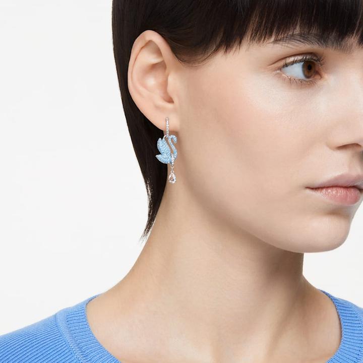 Produktbild Swarovski Iconic Swan Drop Ohrhänger Schwan Blau (Swarovski Metall)