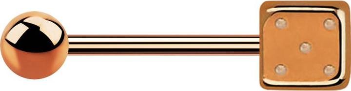 Actual product image Star Piercing Micro barbell rose gold with ball and cube (without brass, Surgical steel 316L)