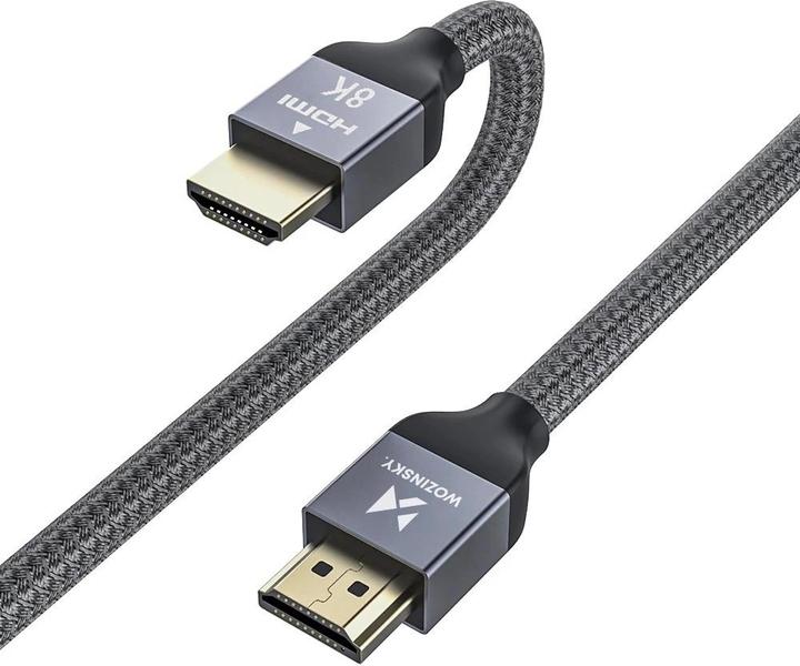 Actual product image Wozinsky cable HDMI 2.1 8K 60 Hz 48 Gbps / 4K 120 Hz / 2K 144 Hz 1 m Silver (WHDMI-10) (1 m, HDMI)