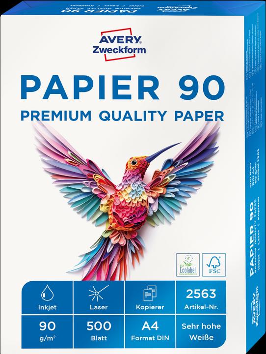 Produktbild Avery Drucker- und Kopierpapier (90 g/m², 500 x, A4)