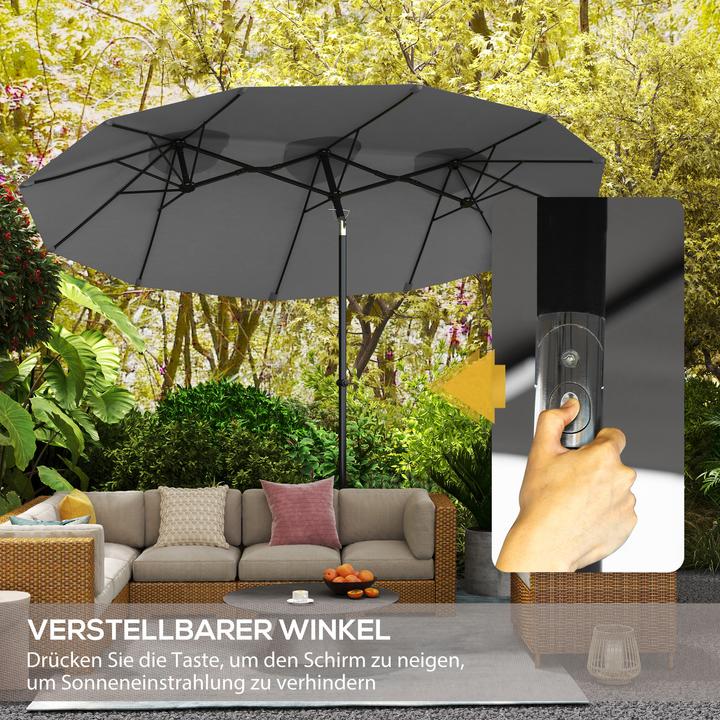 Image du produit Outsunny Parasol double face avec toit anti-vent (1.47 m)