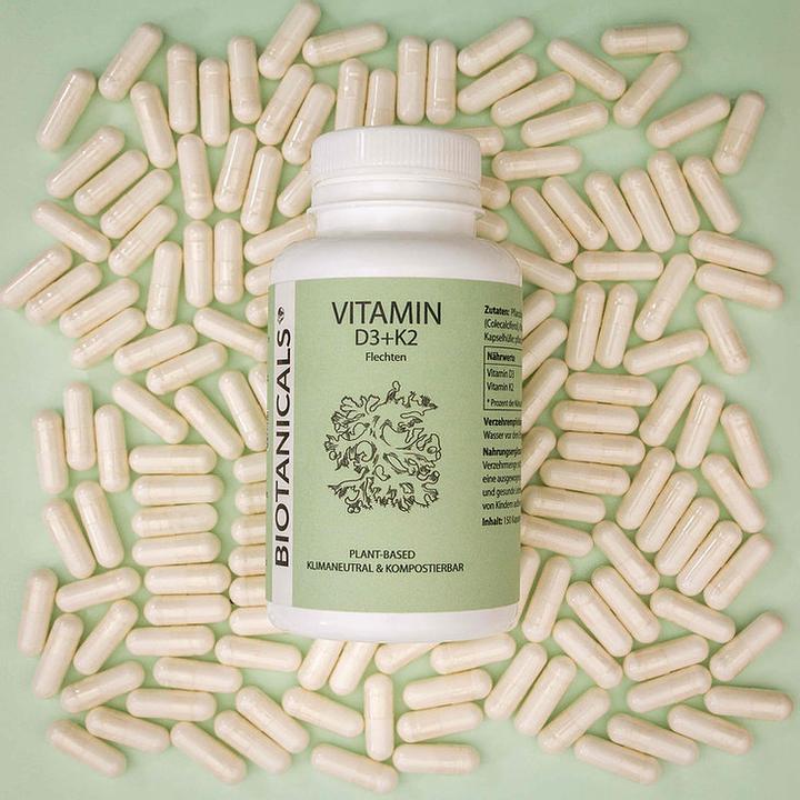 Immagine prodotto Biotanicals Vitamina D3 + K2 150 capsule (150 Pezzo/i, Pillole, 86 g)