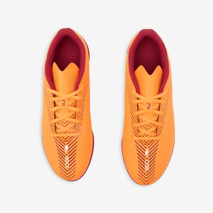 Actual product image Kipsta Kids football cam shoes MG with laces - 160 orange (35)