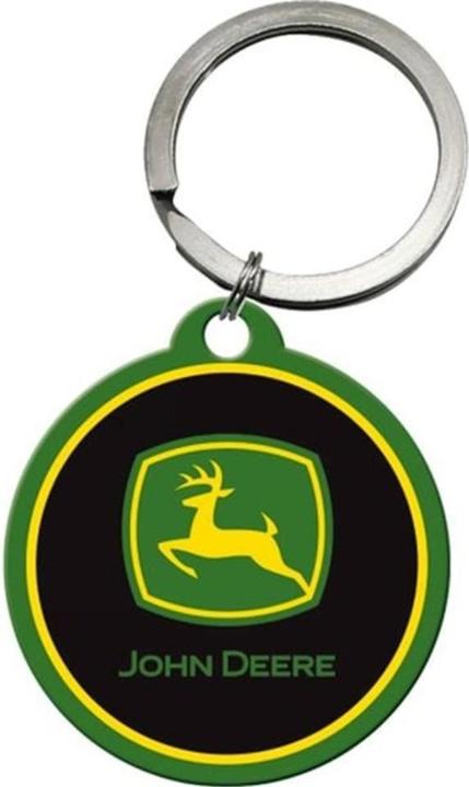 Nostalgic-Art Merchandising Nostalgic Art Schlüsselanhänger John Deere Ø 4 cm, Grün/Schwarz, Motiv
