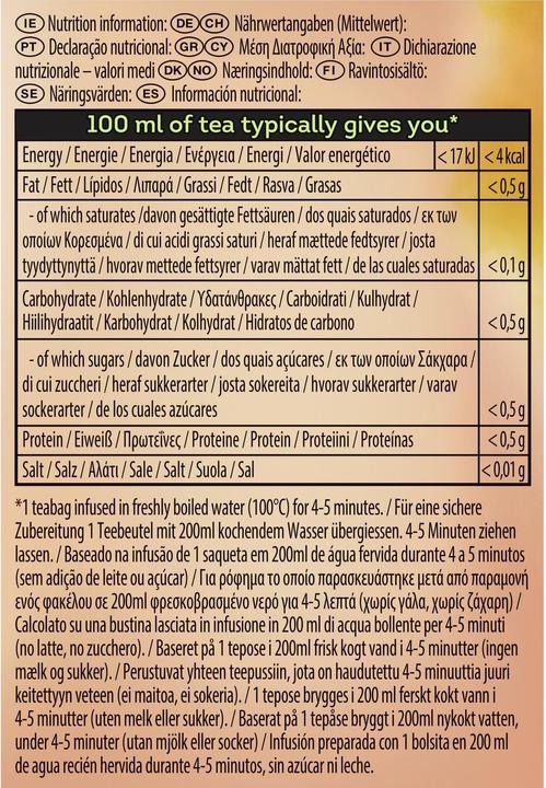 Nährwerte und Zutaten Lipton Teebeutel Infusion Camomille 20 Stück, Teesorte/Infusion