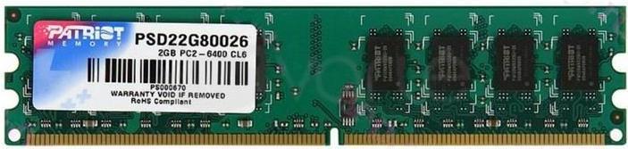 Patriot 2GB DDR2 PC6400 800MHz DIMM (1 x 2GB, 800 MHz, DDR2-RAM, DIMM)