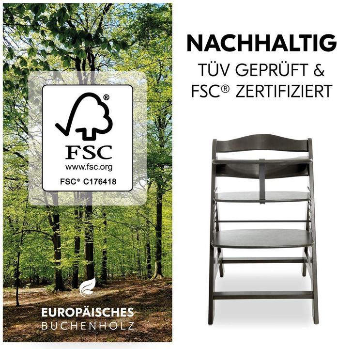 Actual product image Hauck Highchairs Highchair Alpha Plus Select Charcoal - in economy set (Highchair)