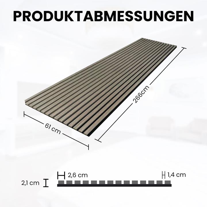 Produktbild Endorphin 10 Stück Akustikpaneele 61x266x2,1cm Holzfurnier Walnuss dunkel