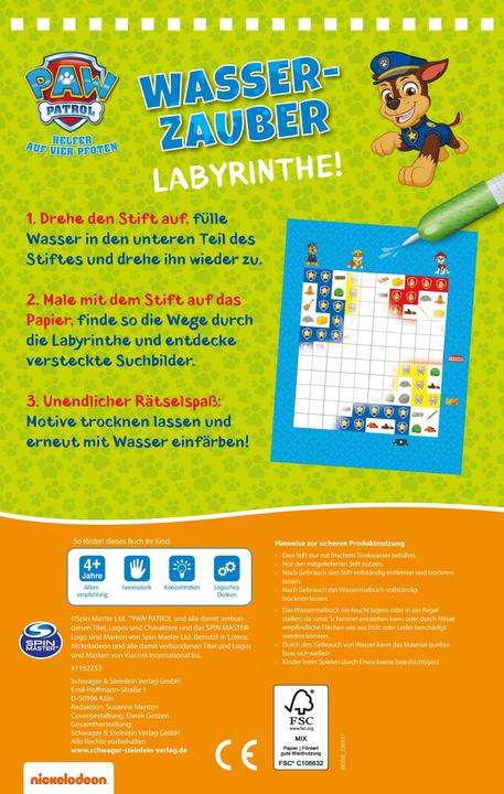 Actual product image PAW Patrol Water Magic Labyrinths