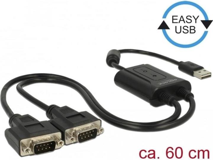 Immagine prodotto Delock Adattatore USB-A>2x seriale DB9 RS-232 (USB 2.0, 60 cm)