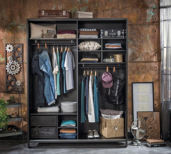 Produktbild Cilek Kleiderschrank Dark Metal mit Schiebetüren (162.80 cm)