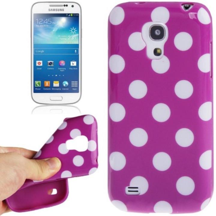 Actual product image König Design Protective cover dots TPU Case for mobile Samsung Galaxy S4 mini i9190 purple/white (Samsung Galaxy S4 mini)