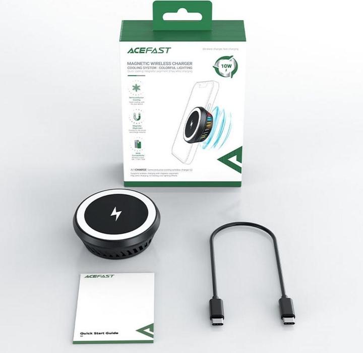 Image du produit Acefast chargeur sans fil à induction avec système de refroidissement gris foncé (E2) (10 W)