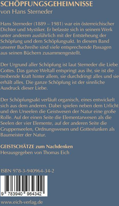 Actual product image Schöpfungsgeheimnisse von Hans Sterneder (German, Thomas Eich, 2024)