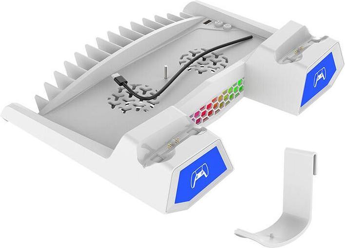 Immagine prodotto NoName Supporto di ricarica RGB multifunzionale con raffreddamento per PS5/PS5 Slim (PS5)