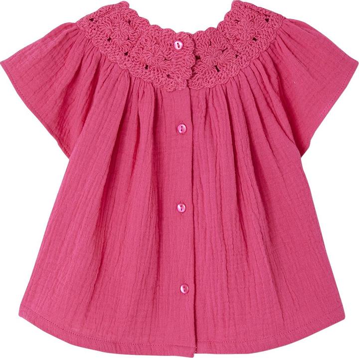 Image du produit Vertbaudet Blouse bébé fille en dentelle au crochet (74)