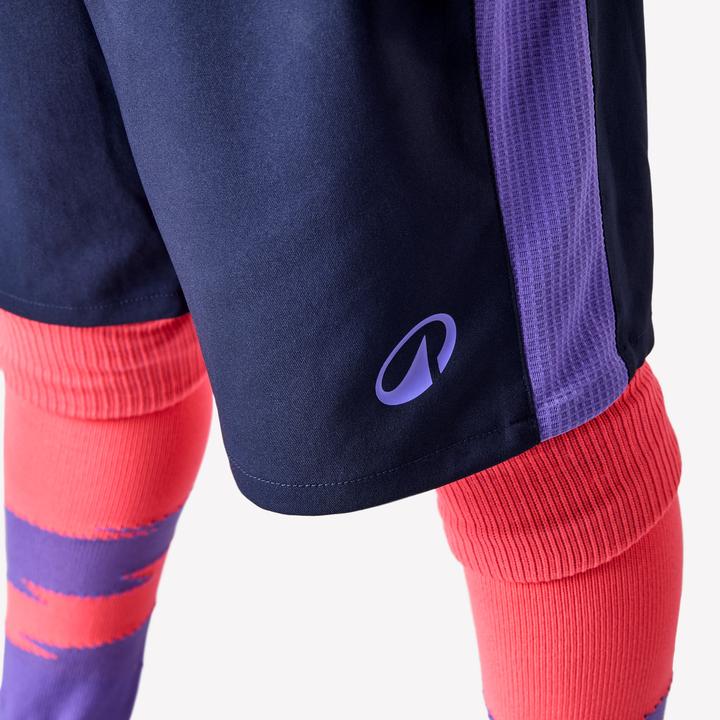 Actual product image Kipsta Kinder Fussball Shorts - Viralto Kids blau/lila Streifen (122)