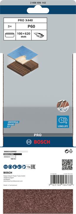 Actual product image Bosch Professional Zubehör PRO X440 sanding belt, 100 x 620 mm, G60 (60)