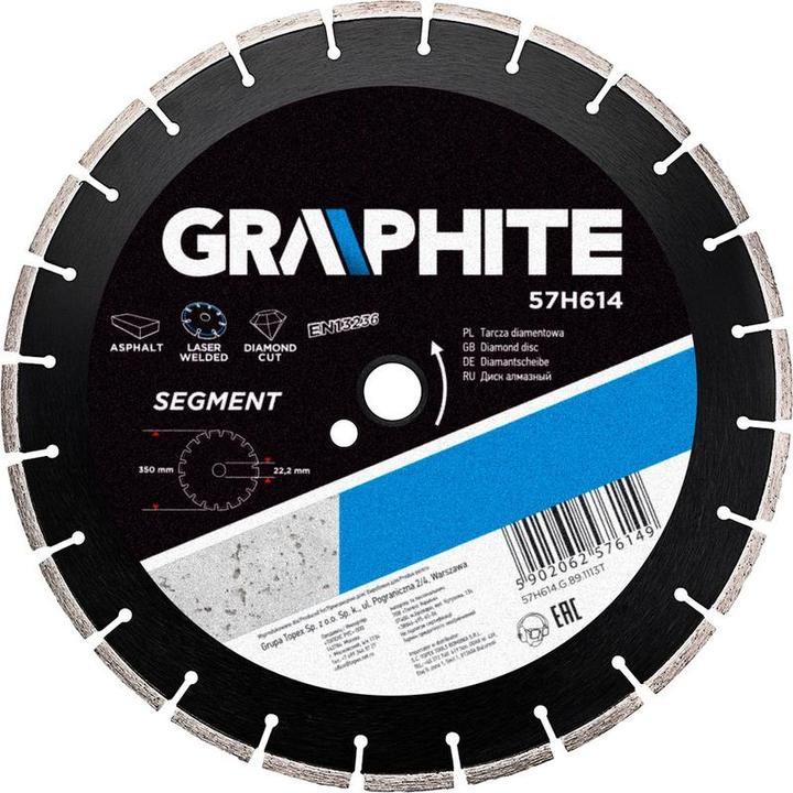 Produktbild Graphite Segmentierte Diamantscheibe aus Graphit 350 x 25,4 mm 57H614