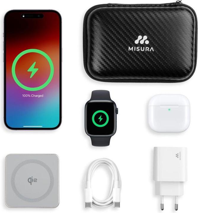 Image du produit Misura MH08 Pro - Chargeur sans fil Qi2 pliable 3 en 1 - BLACK