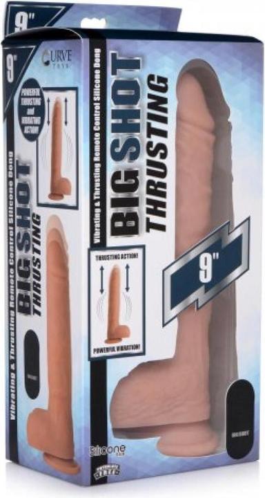 Actual product image Curve Toys Vibrating and shocking XLDildo with suction cup and testicles Beige