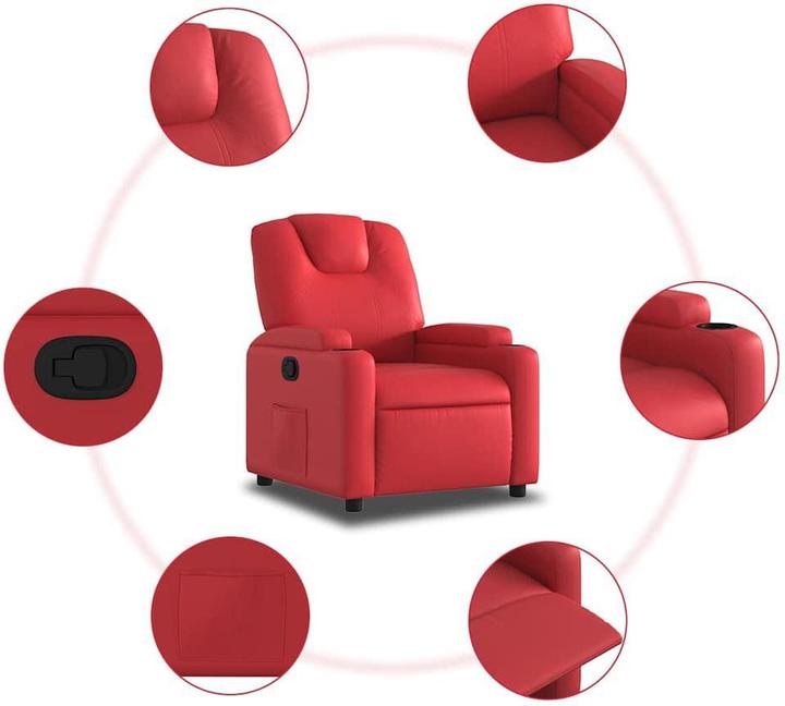 Immagine prodotto VidaXL Reclinabile in ecopelle rossa,Colore: Rosso,Materiale: Ecopelle