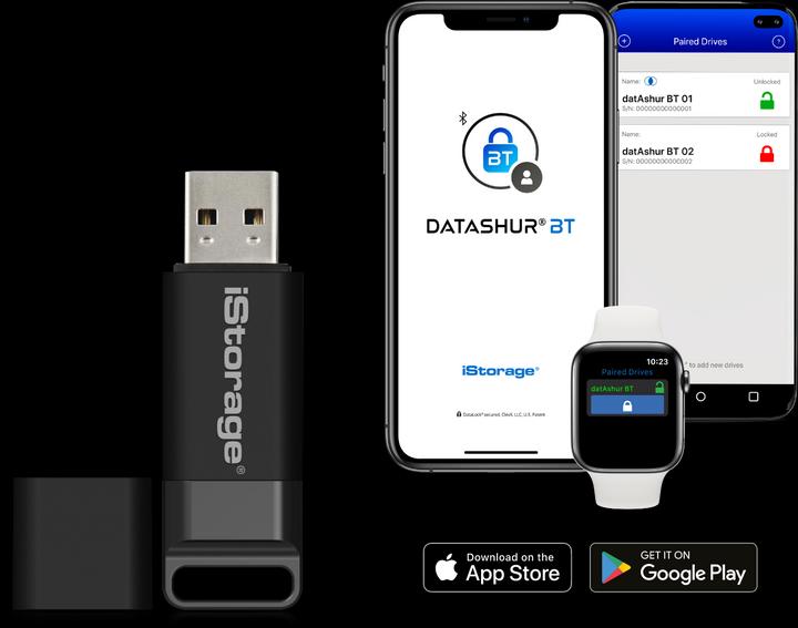 Produktbild iStorage datAshur BT - USB Flash-Laufwerk (biometrisch) (32 GB, USB-A)