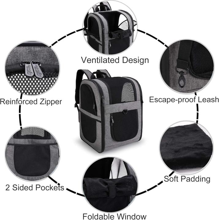 Immagine prodotto Apollo Walker Haustierrucksack (Gatto, Cane, Lavabile, Traspirante, Lavabile in lavatrice)