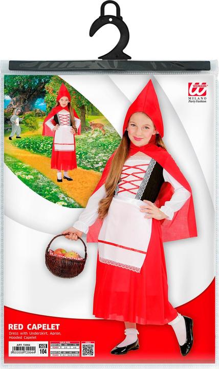 Produktbild Widmann ROTKÄPPCHEN (Kleid mit Unterrock, Schürze, Umhang mit Kapuze), 104 cm / 2-3 Years (2, 3)
