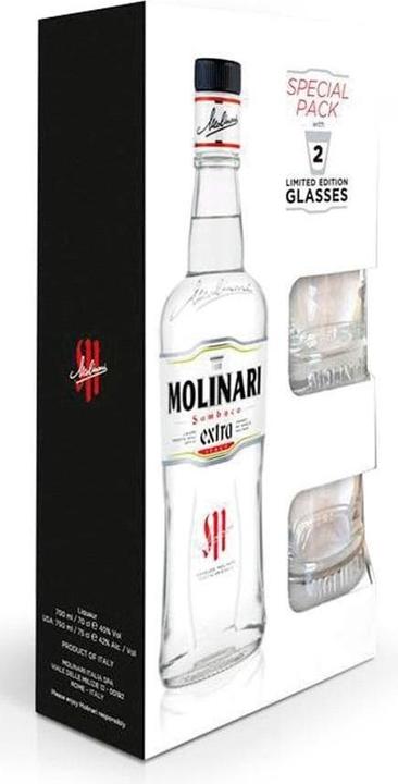 Produktbild Molinari Sambuca Extra Set mit 2 Gläsern