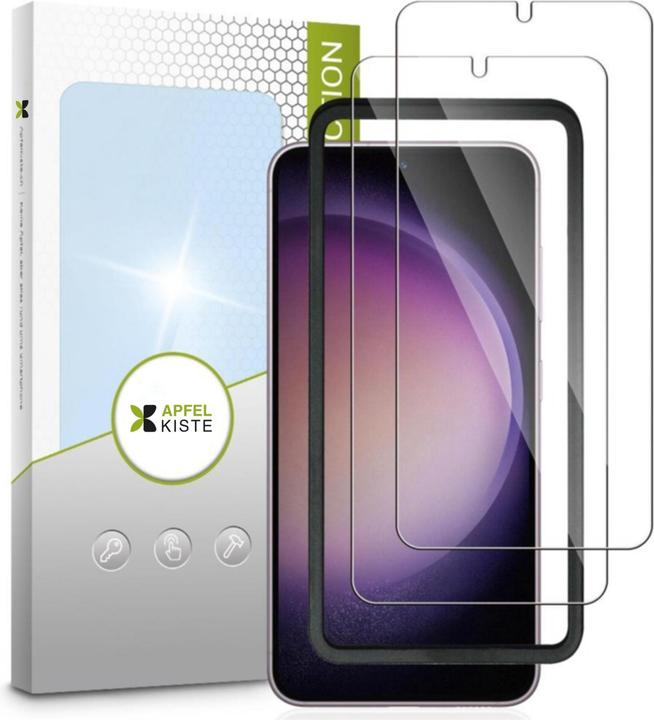 Image du produit Apfelkiste - Panzer Glas Displayschutzfolie mit Montagerahmen (2er Set) (2 pièce(s), Samsung Galaxy S23)