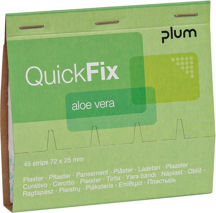 Plum Pflasterstrips QuickFix Aloe Vera, Nachfüllpack f. Spender, feuchtigkeitsspendend, 6 x 45 St. (270 x)