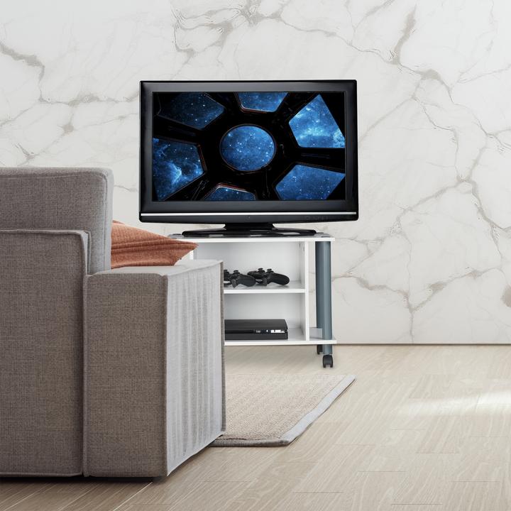 Actual product image Relaxdays TV Stand with Casters and 2 Shelves (60 x 40 x 45 cm)