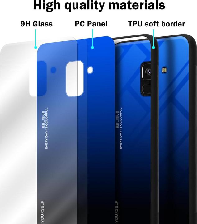Produktbild Cadorabo TPU 2 Farben Glas Cover (Samsung Galaxy A8 (2018))