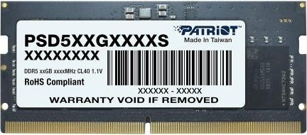Actual product image Patriot Signature Line 16GB 5600MT/s CL46 SO-DIMM (1 x 16GB, 5600 MHz, DDR5 RAM, SO-DIMM)