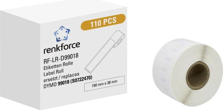 Actual product image Renkforce Label roll Compatible replaces DYMO DYMO 99018 190 x 38 mm paper