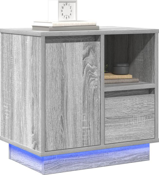 Produktbild VidaXL Grau Sonoma Holzwerkstoff Klein Nachttisch Rechteckig Modern (40 x 40 x 40 cm)
