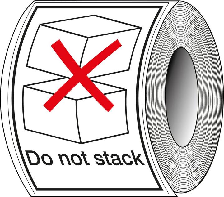 Produktbild Brady STE16, B-7610, Verpackungsetiketten - Do not stack (Englischer Text), Papier, matt, Schwarz