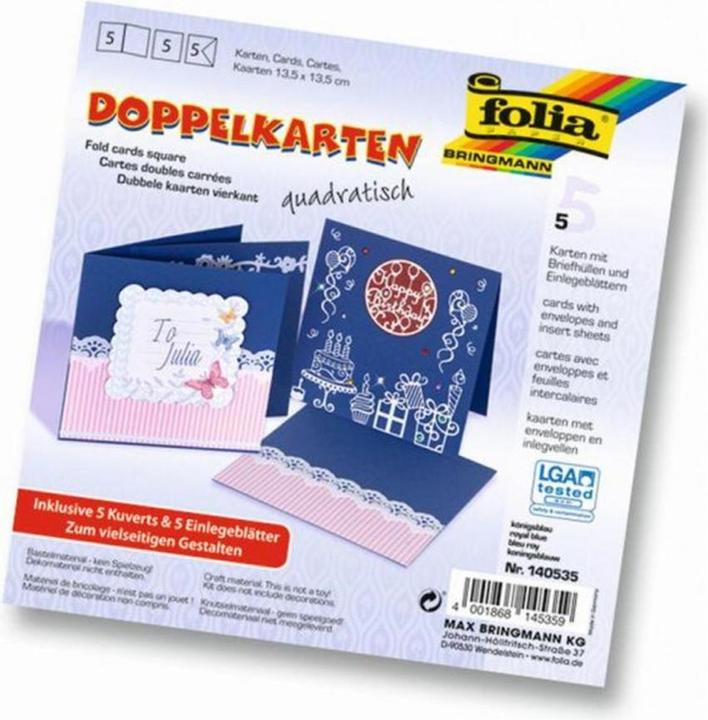 Actual product image Folia Double cards square 220 g/m2 (220 g/m², 5 x)