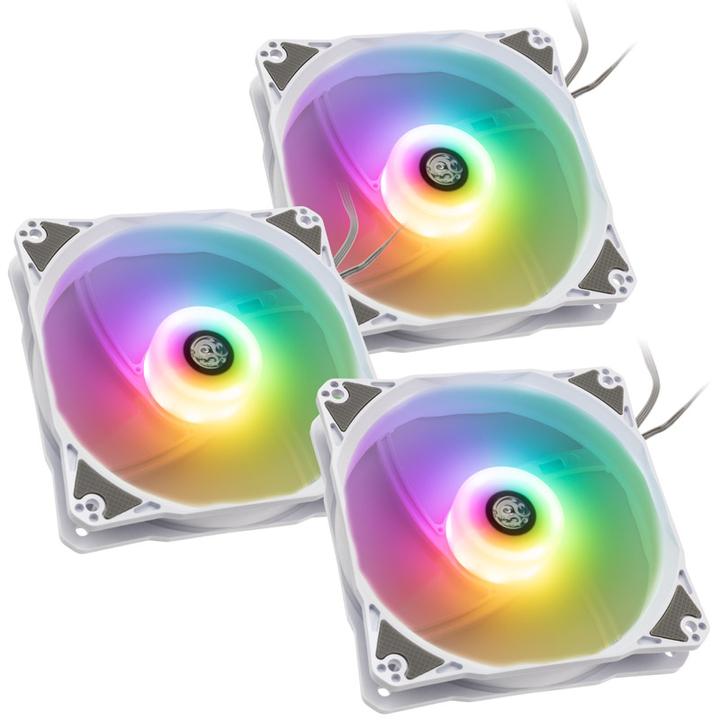 Bitspower Notos RGB PWM fan, 120mm - white, 3-pack (120 mm, 3 x)