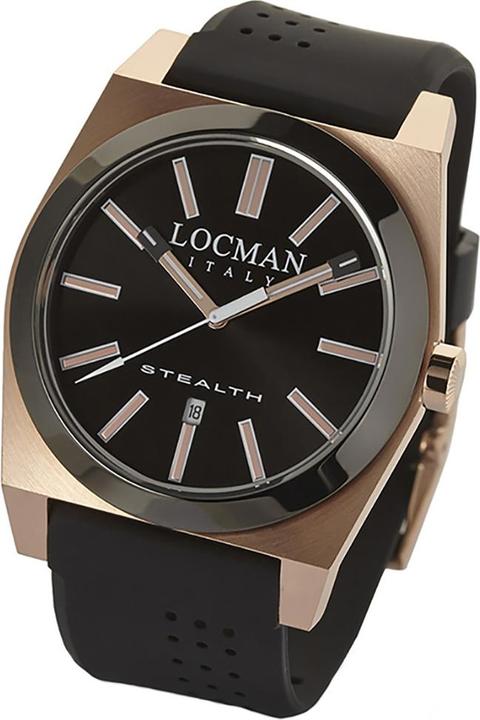 Actual product image Locman Italy Men's Watch Stealth Titanium/Stainless Steel/ Black,Rose Ref. 0201 (Analogue wristwatch, 42 mm)