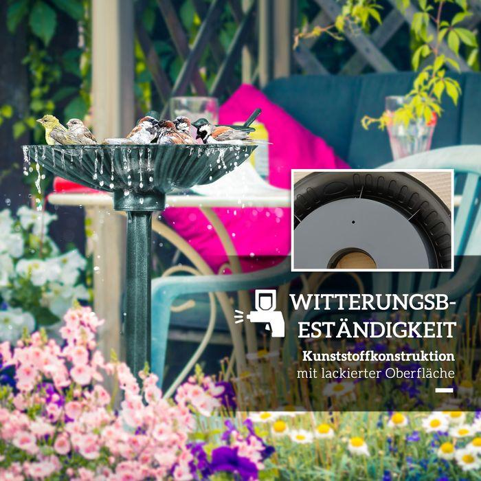 Actual product image Swisshandel24 Vogeltränke Stehend, Vogelbad aus Kunststoff, frostsicher Vogelbecken Dunkelgrün